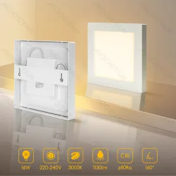 Panel kwadratowy natynkowy LED 16W 3000K 1648lm Aigostar do salonu energoszczędny