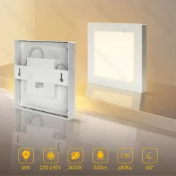 Panel kwadratowy natynkowy LED 16W 3000K 1648lm Aigostar do salonu energoszczędny
