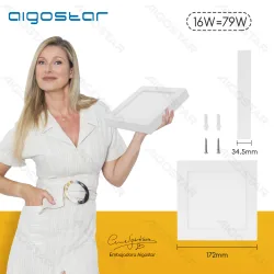 Panel kwadratowy natynkowy LED 16W 3000K 1648lm Aigostar do salonu energoszczędny