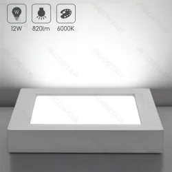Panel kwadratowy natynkowy LED 12W 1190lm zimne światło do biura