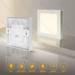 Panel kwadratowy natynkowy LED 9W 4000K 850lm Aigostar do kuchni