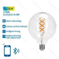 Inteligentna żarówka Bluetooth Mesh G125 4,9W RGBW Aigostar energooszczędna do salonu