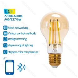 Inteligentna żarówka Bluetooth Mesh A60 6W E27 2700-6500K energooszczędna do domu