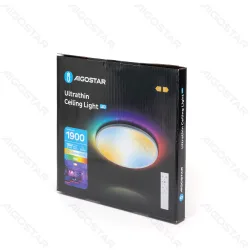 Ultracienka lampa sufitowa LED 18W RGB+CCT z regulacją barwy światła do salonu