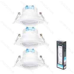 3 x okrągły panel podtynkowy LED 5 W 370 lm zimny Aigostar do biura