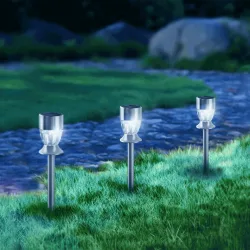 Ambientowa lampa ogrodowa solarna LED ze stali nierdzewnej diament RGB Aigostar