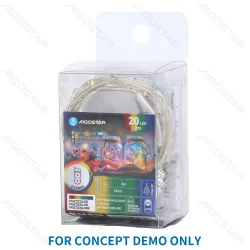 Lampki choinkowe drucikowe 20 LED zimne 2 m na baterie guzikowe do dekoracji