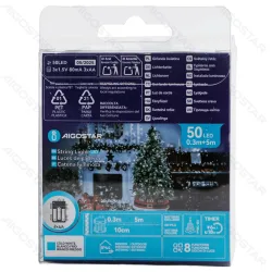 Lampki LED na baterie 3xAA 50 LED 5m zimne światło praktyczne oświetlenie