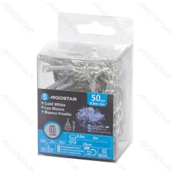 Lampki LED na baterie 3xAA 50 LED 5m zimne światło praktyczne oświetlenie