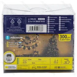 Lampki choinkowe 300 LED na baterie AA 3 szt. 15m ciepła biel do przytulnego klimatu