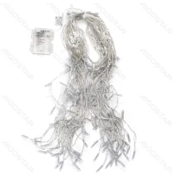 String Lights Battery 3AA Flat string lights Icicle flush Transparent cable Warm light 3M+10M*0.4M 200LED 10cm spacing 8-function timer IP44