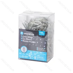 Lampki choinkowe sople 100 LED na 3 baterie AA zimne światło 5 m do dekoracji