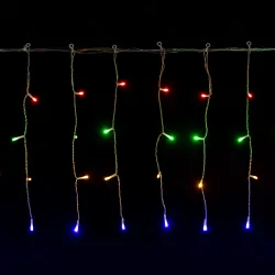 Lampki choinkowe sople 200 LED na 3 baterie AA multikolor 10 m do dekoracji świątecznych