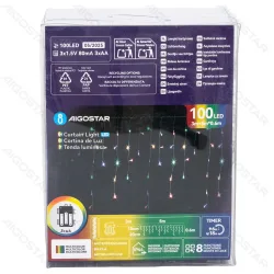 Lampki choinkowe sople fala 100 LED multikolor na 3 baterie AA praktyczne i efektowne oświetlenie świąteczne