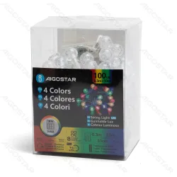 Lampki choinkowe 100 LED małe kulki multikolor 10 m na 3 baterie AA dla wyjątkowego świątecznego klimatu