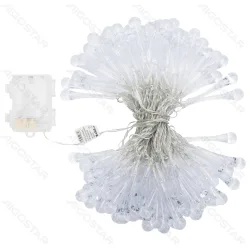 Lampki choinkowe krople deszczu 100 LED 10m na 3 baterie AA do dekoracji zewnętrznych