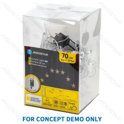 String Lights Battery 3AA Small Firecracker Lights Firecracker Dark green cable Multi-colored light 0.3M+10M 100LED 10cm spacing 8-function timer IP44