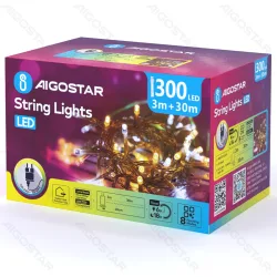 Lampki choinkowe 300 LED 30 m IP44 z zasilaczem do dekoracji świątecznych