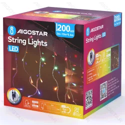 Niskonapięciowe lampki choinkowe 200 LED sople RGB 10m do przytulnego klimatu