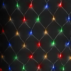 Niskonapięciowe lampki choinkowe siatka 100 LED RGB 1,5x1,5 m do dekoracji świątecznych