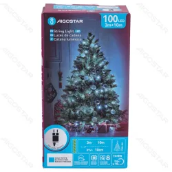 Niskonapięciowe taśmowe lampki choinkowe 100 LED 10 m zimna biel do biura