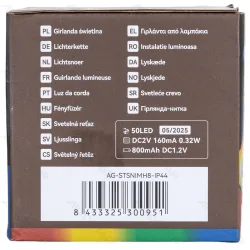 Girlanda ogrodowa solarna 50 LED RGBY 10m kolorowe mleczne kulki do dekoracji ogrodu