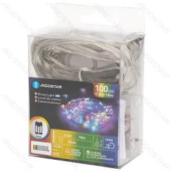 Lampki choinkowe drucikowe 100 LED multikolor na 3 baterie AA 10 m praktyczne i efektowne