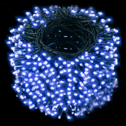 Lampki choinkowe sznur 400 LED niebieskie na 4 baterie AA 20 m praktyczne oświetlenie świąteczne