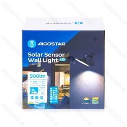 Solarny kinkiet LED 50W z czujnikiem w trzech barwach światła do ogrodu
