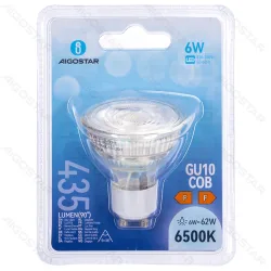 Żarówka LED GU10 COB 6W 435lm zimna do biura energooszczędna