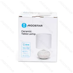 Ceramiczna lampa stołowa z gniazdem E14 do przytulnego oświetlenia