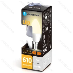 Żarówka LED świeczka C37 E14 7W 2700K 610lm Aigostar energooszczędna do salonu