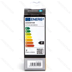 Żarówka LED świeczka C37 E14 7W 2700K 610lm Aigostar energooszczędna do salonu