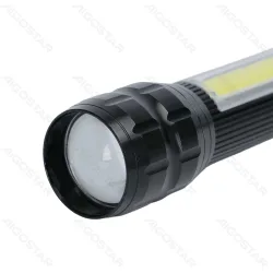 Mała latarka ładowalna USB Aigostar 273233954 z zoomem i bocznym światłem COB dla wygody użytkowania