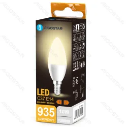 Żarówka LED świeczka C37 E14 10W 2700K 935LM mleczna energooszczędna do salonu