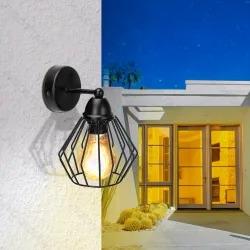 Metalowa lampa ścienna czarna z gwintem E27 o nowoczesnym designie