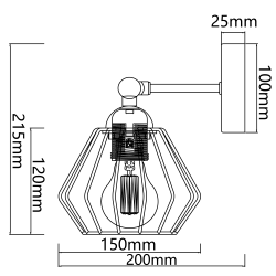 Metalowa lampa ścienna czarna z gwintem E27 o nowoczesnym designie