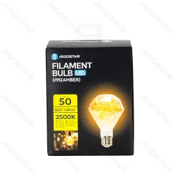 Ozdobna żarówka LED E27 1,2W 50lm ciepła 2700K z miedzianym drutem do salonu