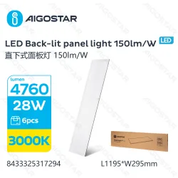 Panel LED 1200x300mm 28W 4000K 4760lm Aigostar do biura energiooszczędny