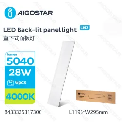 Panel LED 1200x300mm 28W 4000K 5040lm Aigostar do kuchni i biura