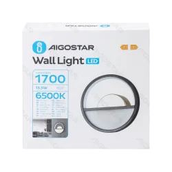 Kinkiet aluminiowy 13,5W 6500K zimna barwa do biura energoszczędny