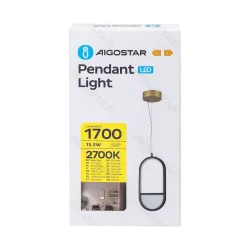 Aluminiowa lampa wisząca Aigostar 13,5W 2700K do salonu o ciepłym świetle