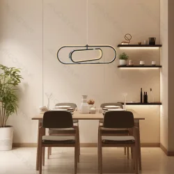Nowoczesna chromowana lampa wisząca LED 35 W 3000K do salonu