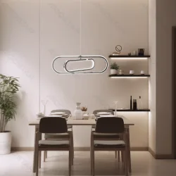 Nowoczesna chromowana lampa wisząca LED 35 W zimna do biura