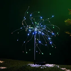 Lampka ogrodowa solarna wbijana Aigostar 273232208 z kolorowym światłowodem RGB dla efektownego oświetlenia ogrodu