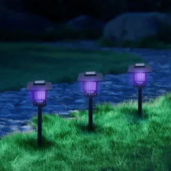 Solarny lampa owadobójcza UV wbijana do ogrodu na komary Aigostar praktyczna i ekologiczna