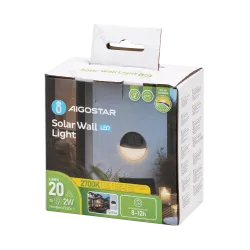 Lampa ścienna solarna LED Aigostar czarna 2700K do przytulnego klimatu