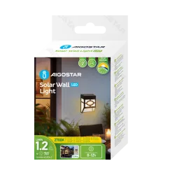 Lampa ścienna solarna LED czarna 2700K do przytulnego oświetlenia