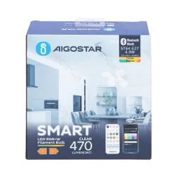 2 x Inteligentna żarówka Bluetooth Mesh ST64 4,9W RGBW Aigostar energooszczędna do salonu