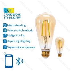 Zestaw 2 inteligentnych żarówek Bluetooth Mesh ST64 6W CCT Aigostar energooszczędny